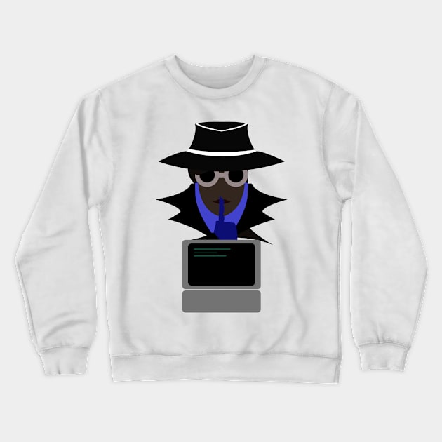 Lady Black Shush (Afro W/Computer): A Cybersecurity Design Crewneck Sweatshirt by McNerdic